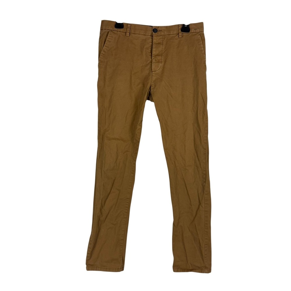 Denim‎ Co Pants Mens 32x32 Brown Chino Slim Tapered Stretch Casual Office Work